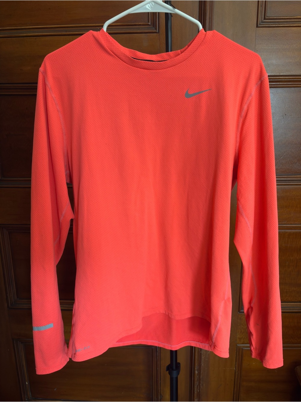 Nike Men’s Long-Sleeve Performance Shirt - Coral Red